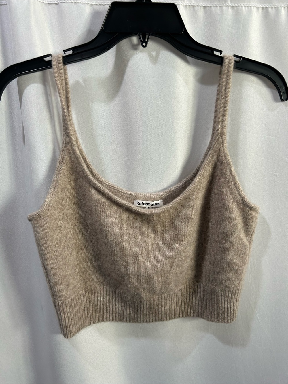 Reformation Taupe Cashmere sweater Cropped Tank LN
